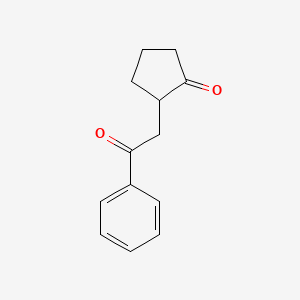 molecular formula C13H14O2 B8572620 Cyclopentanone, 2-(2-oxo-2-phenylethyl)- CAS No. 54669-76-0