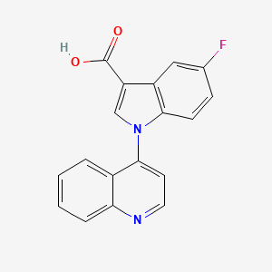 molecular formula C18H11FN2O2 B8572721 5-Fluoro-1-(quinolin-4-yl)-1H-indole-3-carboxylic acid CAS No. 649551-00-8