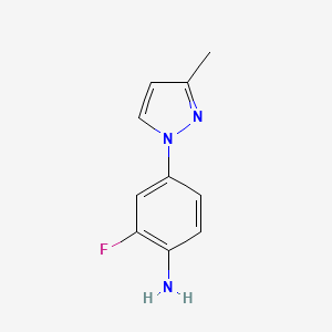 molecular formula C10H10FN3 B8572785 2-Fluro-4-(3-methyl-pyrazol-1-yl)phenylamine 
