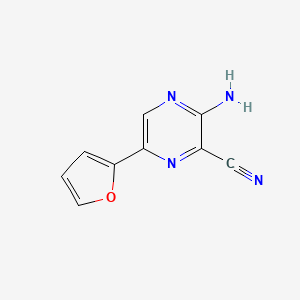 molecular formula C9H6N4O B8572816 3-Amino-6-(furan-2-yl)pyrazine-2-carbonitrile 