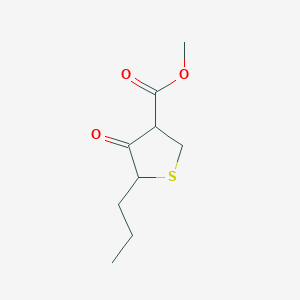 molecular formula C9H14O3S B8572911 Methyl 4-oxo-5-propylthiolane-3-carboxylate CAS No. 66319-00-4
