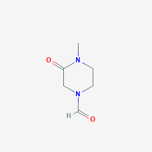 molecular formula C6H10N2O2 B8572934 1-Formyl-4-methyl-3-oxopiperazine 