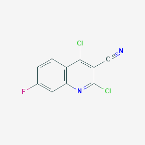molecular formula C10H3Cl2FN2 B8572939 2,4-Dichloro-7-fluoroquinoline-3-carbonitrile 