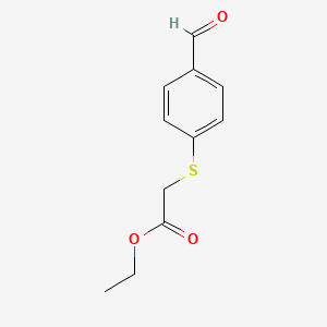 molecular formula C11H12O3S B8572956 (4-Formyl-phenylsulfanyl)-acetic acid ethyl ester 