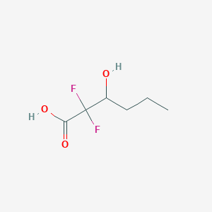 molecular formula C6H10F2O3 B8572968 2,2-Difluoro-3-hydroxyhexanoic acid 