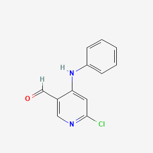 molecular formula C12H9ClN2O B8572998 6-Chloro-4-phenylamino-pyridine-3-carbaldehyde 