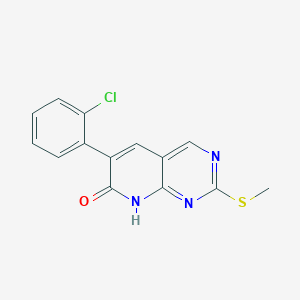 molecular formula C14H10ClN3OS B8573002 6-(2-Chlorophenyl)-2-methylthio-pyrido[2,3-d]pyrimidin-7-ol CAS No. 402740-45-8