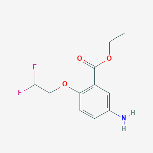 molecular formula C11H13F2NO3 B8573009 Ethyl 5-amino-2-(2,2-difluoroethyl)oxy-benzoate 