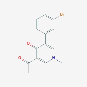 molecular formula C14H12BrNO2 B8573037 3-Acetyl-5-(3-bromophenyl)-1-methylpyridin-4(1H)-one CAS No. 82129-60-0