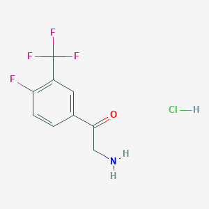molecular formula C9H8ClF4NO B8573093 2-Amino-1-(4-fluoro-3-trifluoromethyl-phenyl)-ethanone hydrochloride 