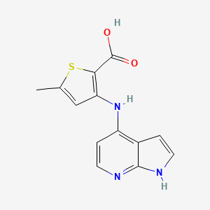 molecular formula C13H11N3O2S B8573096 5-Methyl-3-(1H-pyrrolo[2,3-b]pyridin-4-ylamino)-thiophene-2-carboxylic acid 