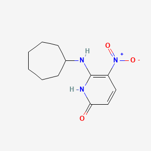 molecular formula C12H17N3O3 B8573128 6-(Cycloheptylamino)-5-nitropyridin-2-ol 