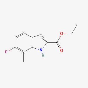 molecular formula C12H12FNO2 B8573169 6-Fluoro-7-methyl-1H-indole-2-carboxylic acid ethyl ester 