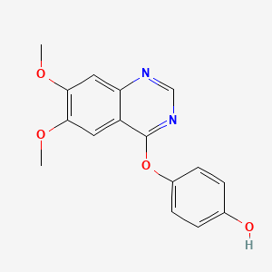 molecular formula C16H14N2O4 B8573178 4-(6,7-Dimethoxyquinazolin-4-yloxy)-phenol 