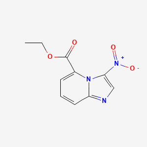 molecular formula C10H9N3O4 B8573207 5-Ethoxycarbonyl-3-nitroimidazo[1,2-a]pyridine 