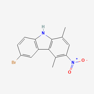 molecular formula C14H11BrN2O2 B8573221 9H-Carbazole, 6-bromo-1,4-dimethyl-3-nitro- CAS No. 111249-51-5