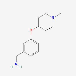 molecular formula C13H20N2O B8573263 3-(1-Methyl-piperidin-4-yloxy)-benzylamine 
