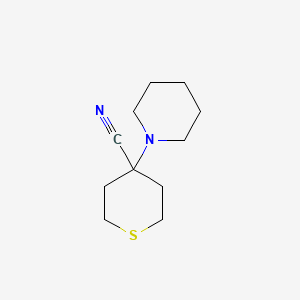 molecular formula C11H18N2S B8573279 4-Piperidino-tetrahydro-4h-thiopyran-4-carbonitrile 