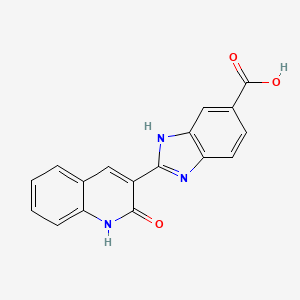 molecular formula C17H11N3O3 B8573365 2-(2-oxo-1,2-dihydro-3-quinolinyl)-1H-benzimidazole-5-carboxylic acid 