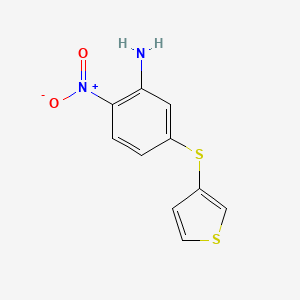 molecular formula C10H8N2O2S2 B8573422 2-Nitro-5-[(thiophen-3-yl)sulfanyl]aniline CAS No. 55564-53-9