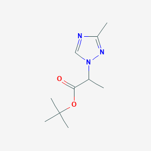 molecular formula C10H17N3O2 B8573531 tert-butyl 2-(3-methyl-1H-1,2,4-triazol-1-yl)propanoate 