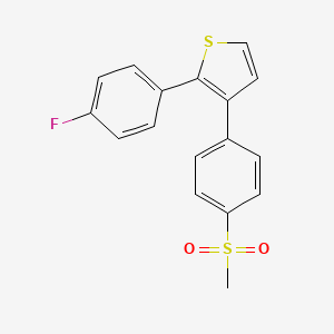 B8573584 2-(4-Fluorophenyl)-3-(4-methylsulfonylphenyl)thiophene CAS No. 88149-87-5