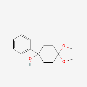 molecular formula C15H20O3 B8573656 8-m-Tolyl-1,4-dioxa-spiro[4.5]decan-8-ol 