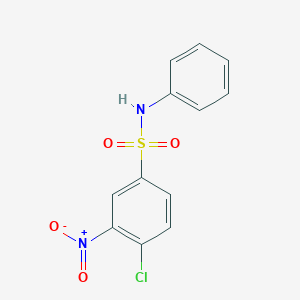 molecular formula C12H9ClN2O4S B085737 苯磺酰胺，4-氯-3-硝基-N-苯基- CAS No. 137-49-5