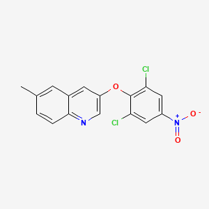 molecular formula C16H10Cl2N2O3 B8573703 3-(2,6-Dichloro-4-nitro-phenoxy)-6-methyl-quinoline 