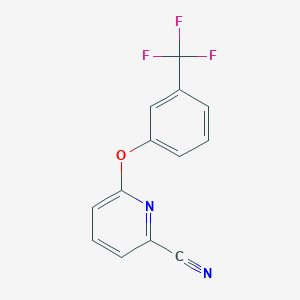 molecular formula C13H7F3N2O B8573778 2-(3-Trifluoromethylphenyloxy)-6-cyanopyridine 