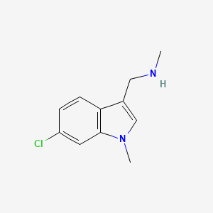 molecular formula C11H13ClN2 B8573850 6-chloro-1-methyl-3-(methylaminomethyl)-1H-indole CAS No. 620175-82-8