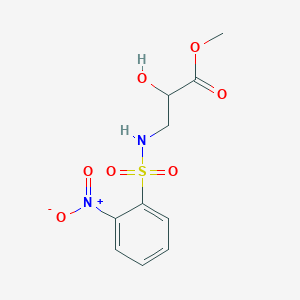 molecular formula C10H12N2O7S B8573877 Methyl 2-hydroxy-3-(2-nitrobenzenesulfonamido)propanoate 