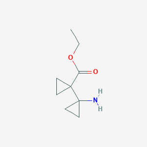 molecular formula C9H15NO2 B8573935 Ethyl 1-(1-aminocyclopropyl)cyclopropane-1-carboxylate 
