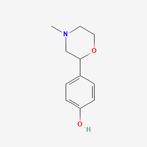 molecular formula C11H15NO2 B8573963 4-(4-Methylmorpholin-2-yl)phenol 