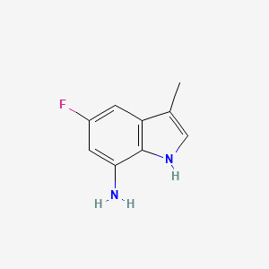 molecular formula C9H9FN2 B8573969 5-Fluoro-3-methyl-1H-indol-7-amine 