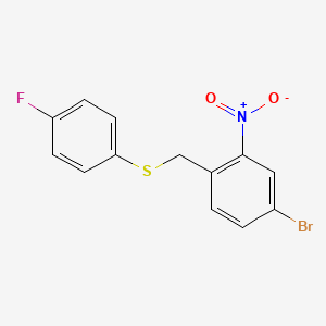 B8573992 4-Bromo-1-{[(4-fluorophenyl)sulfanyl]methyl}-2-nitrobenzene CAS No. 651780-34-6