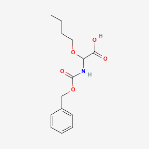 molecular formula C14H19NO5 B8573994 Acetic acid, butoxy[[(phenylmethoxy)carbonyl]amino]- CAS No. 58237-88-0