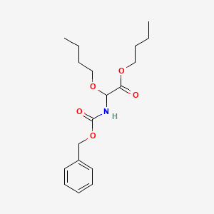 molecular formula C18H27NO5 B8574002 Acetic acid, butoxy[[(phenylmethoxy)carbonyl]amino]-, butyl ester CAS No. 58237-85-7