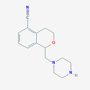 1-(piperazin-1-ylmethyl)-3,4-dihydro-1H-isochromene-5-carbonitrile