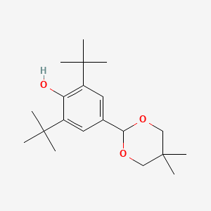 molecular formula C20H32O3 B8574057 2,6-Di-tert-butyl-4-(5,5-dimethyl-1,3-dioxan-2-yl)phenol CAS No. 41715-23-5