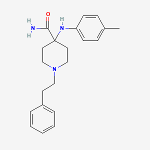 molecular formula C21H27N3O B8574079 4-(4-Methylanilino)-1-(2-phenylethyl)piperidine-4-carboxamide CAS No. 61380-10-7