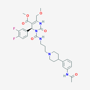 molecular formula C31H37F2N5O6 B8574080 methyl (6S)-1-[3-[4-(3-acetamidophenyl)piperidin-1-yl]propylcarbamoyl]-6-(3,4-difluorophenyl)-4-(methoxymethyl)-2-oxo-3,6-dihydropyrimidine-5-carboxylate 