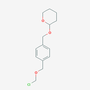 molecular formula C14H19ClO3 B8574085 2-({4-[(Chloromethoxy)methyl]phenyl}methoxy)oxane CAS No. 88045-71-0