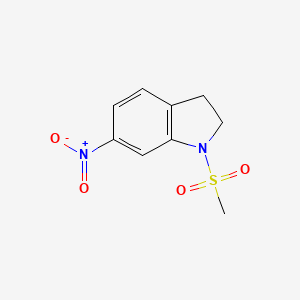 molecular formula C9H10N2O4S B8574100 1-Methanesulfonyl-6-nitroindoline 