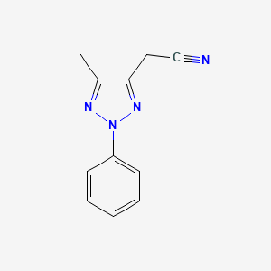 molecular formula C11H10N4 B8574104 2-Phenyl-4-(cyanomethyl)-5-methyl-2H-1,2,3-triazole CAS No. 13322-20-8