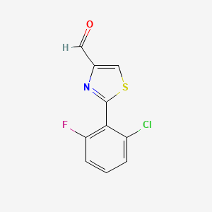 molecular formula C10H5ClFNOS B8574148 2-(2-Chloro-6-fluorophenyl)thiazole-4-carbaldehyde 
