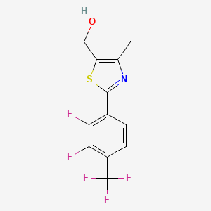 {2-[2,3-Difluoro-4-(trifluoromethyl)phenyl]-4-methyl-1,3-thiazol-5-yl}methanol