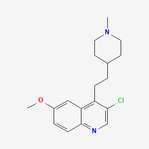 molecular formula C18H23ClN2O B8574265 3-Chloro-6-methoxy-4-(2-(1-methylpiperidin-4-yl)ethyl)quinoline 