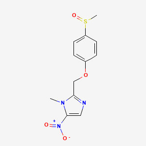 B8574326 2-{[4-(Methanesulfinyl)phenoxy]methyl}-1-methyl-5-nitro-1H-imidazole CAS No. 62351-99-9