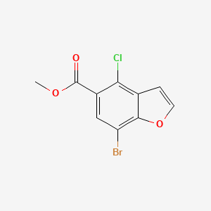 molecular formula C10H6BrClO3 B8574365 4-Chloro-5-methoxycarbonyl-7-bromobenzofuran 
